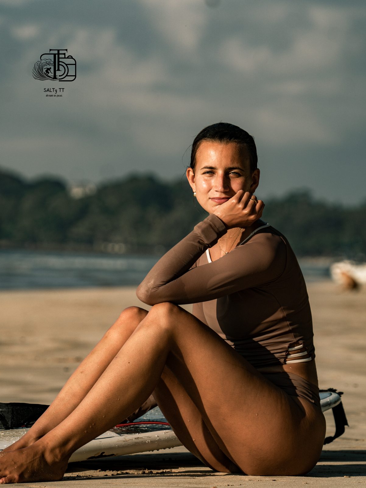 Golden hour beach portrait
